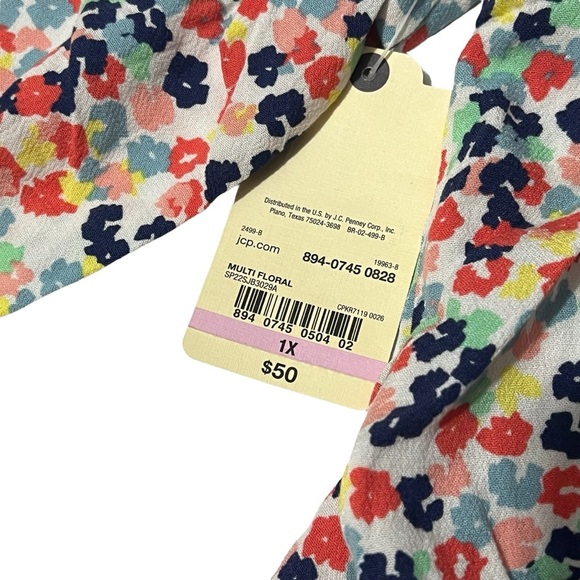 St Johns Bay NWT - Womens Multi-Color Floral Button Up Top Sz 1X - Picture 8 of 8